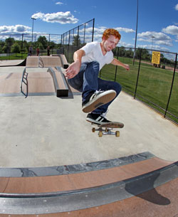 Neil Ryder Skateboarding ollie north at riley skate park in farmington michigan photography